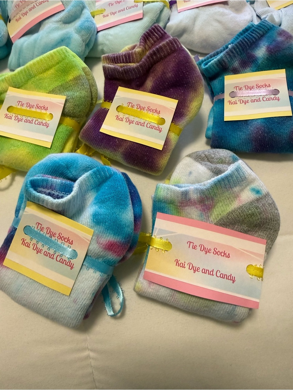 Kids dye @ candy tie-Dyed  Socks - Multi Color 10 prs.